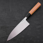 Deba White Steel #2 Kasumi Buffalo Teak Handle 180mm (7”)-[Musashi]-[Japanese-Kitchen-Knives]