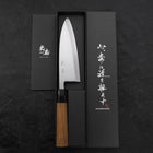 Deba White Steel #2 Kasumi Buffalo Teak Handle 180mm (7”)-[Musashi]-[Japanese-Kitchen-Knives]