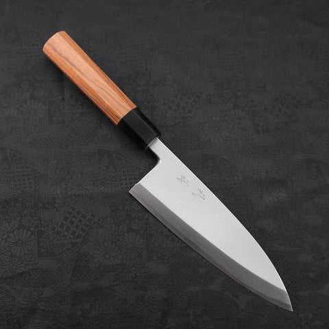 Deba White Steel #2 Kasumi Buffalo Teak Handle 180mm (7”)-[Musashi]-[Japanese-Kitchen-Knives]