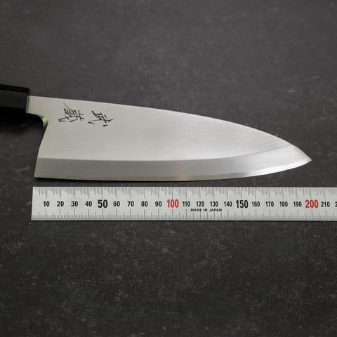 Deba White Steel #2 Kasumi Buffalo Teak Handle 195mm (7.7”)-[Musashi]-[Japanese-Kitchen-Knives]