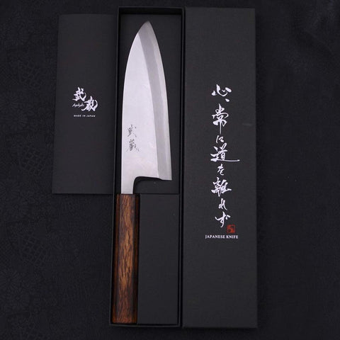 Deba White Steel #2 Kasumi Sumi Urushi Handle 180mm (7”)-[Musashi]-[Japanese-Kitchen-Knives]