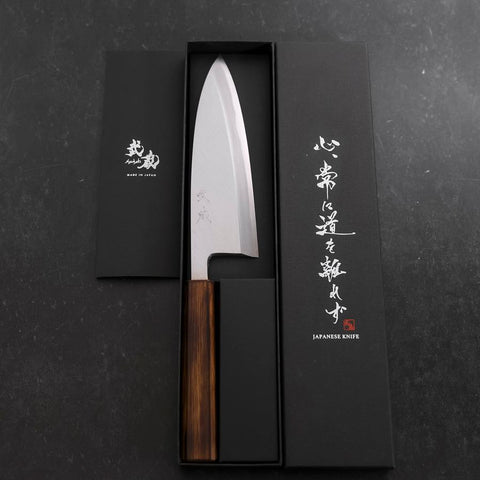Deba White Steel #2 Kasumi Sumi Urushi Handle 180mm (7”)-[Musashi]-[Japanese-Kitchen-Knives]