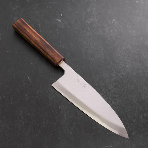 Deba White Steel #2 Kasumi Sumi Urushi Handle 180mm (7”)-[Musashi]-[Japanese-Kitchen-Knives]