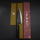 Deba White Steel #2 Kurouchi Buffalo Ebony Handle 180mm (7”)-[Musashi]-[Japanese-Kitchen-Knives]