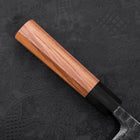 Deba White Steel #2 Kurouchi Tsuchime Buffalo Teak Handle 180mm (7”)-[Musashi]-[Japanese-Kitchen-Knives]