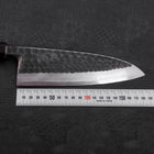 Deba White Steel #2 Kurouchi Tsuchime Buffalo Teak Handle 180mm (7”)-[Musashi]-[Japanese-Kitchen-Knives]