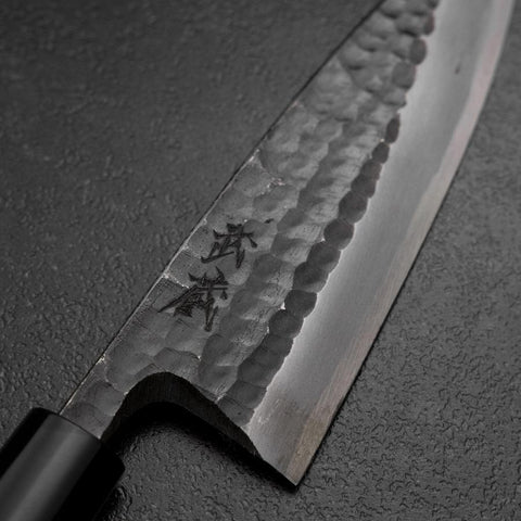 Deba White Steel #2 Kurouchi Tsuchime Cherry Handle 165mm (6.5”)-[Musashi]-[Japanese-Kitchen-Knives]