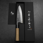 Deba White Steel #2 Kurouchi Tsuchime Cherry Handle 165mm (6.5”)-[Musashi]-[Japanese-Kitchen-Knives]