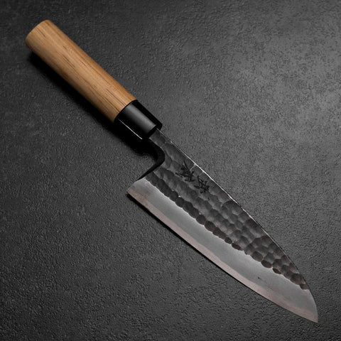 Deba White Steel #2 Kurouchi Tsuchime Cherry Handle 165mm (6.5”)-[Musashi]-[Japanese-Kitchen-Knives]