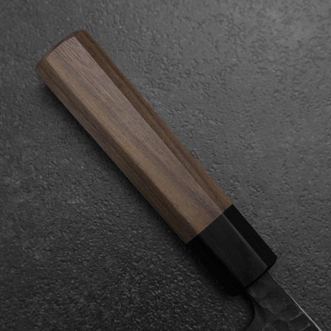 Deba White Steel #2 Kurouchi Tsuchime Walnut Handle 165mm (6.5”)-[Musashi]-[Japanese-Kitchen-Knives]