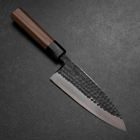 Deba White Steel #2 Kurouchi Tsuchime Walnut Handle 165mm (6.5”)-[Musashi]-[Japanese-Kitchen-Knives]
