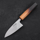 Deba White Steel #2 Kurouchi Tsuchime Yaki Urushi Handle 105mm (4.1”)-[Musashi]-[Japanese-Kitchen-Knives]