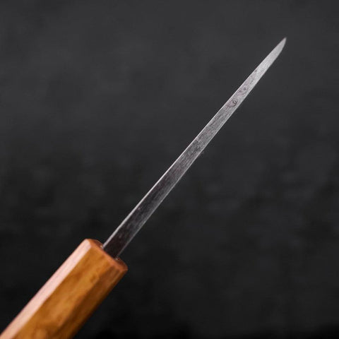 Deba White Steel #2 Kurouchi Tsuchime Yaki Urushi Handle 105mm (4.1”)-[Musashi]-[Japanese-Kitchen-Knives]