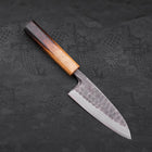 Deba White Steel #2 Kurouchi Tsuchime Yaki Urushi Handle 120mm (4.7”)-[Musashi]-[Japanese-Kitchen-Knives]