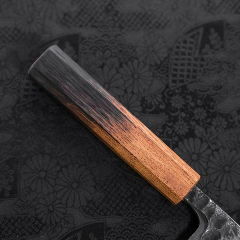 Deba White Steel #2 Kurouchi Tsuchime Yaki Urushi Handle 150mm (5.9”)-[Musashi]-[Japanese-Kitchen-Knives]