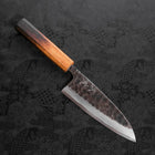 Deba White Steel #2 Kurouchi Tsuchime Yaki Urushi Handle 150mm (5.9”)-[Musashi]-[Japanese-Kitchen-Knives]