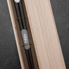 Ebony Lacquered Chopsticks 240mm with Paulownia Wooden Box (9.4”)-[Musashi]-[Japanese-Kitchen-Knives]