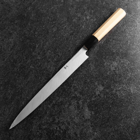 Fuguhiki White Steel #3 Kasumi Buffalo Magnolia Handle 240mm (9.4”)-[Musashi]-[Japanese-Kitchen-Knives]