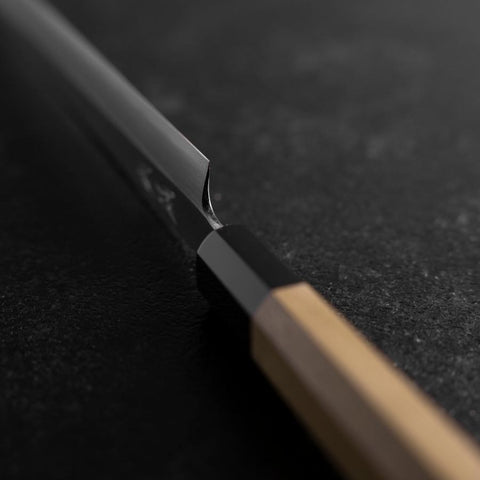 Fuguhiki White Steel #3 Kasumi Buffalo Magnolia Handle 240mm (9.4”)-[Musashi]-[Japanese-Kitchen-Knives]