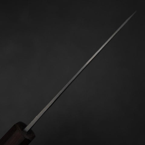 Funayuki Blue Steel #1 Stainless Clad Kurouchi Purple Urushi Handle 105mm (4.1”)-[Musashi]-[Japanese-Kitchen-Knives]