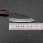 Funayuki Blue Steel #1 Stainless Clad Kurouchi Purple Urushi Handle 105mm (4.1”)-[Musashi]-[Japanese-Kitchen-Knives]
