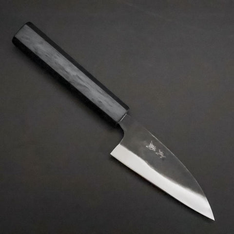 Funayuki Blue Steel #2 Kurouchi Blue Urushi Handle 105mm (4.1”)-[Musashi]-[Japanese-Kitchen-Knives]