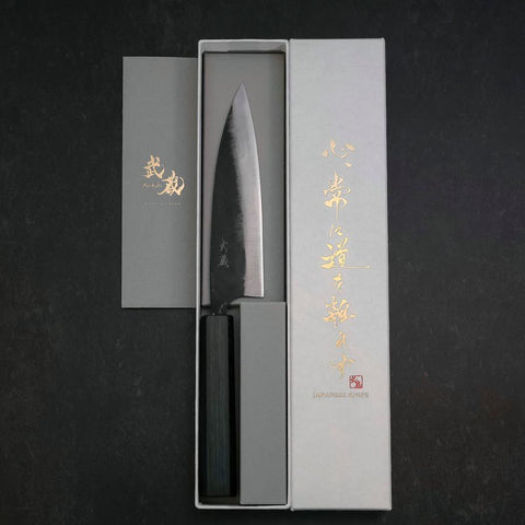 Funayuki Blue Steel #2 Kurouchi Dark Blue Urushi Handle 145mm (5.7”)-[Musashi]-[Japanese-Kitchen-Knives]