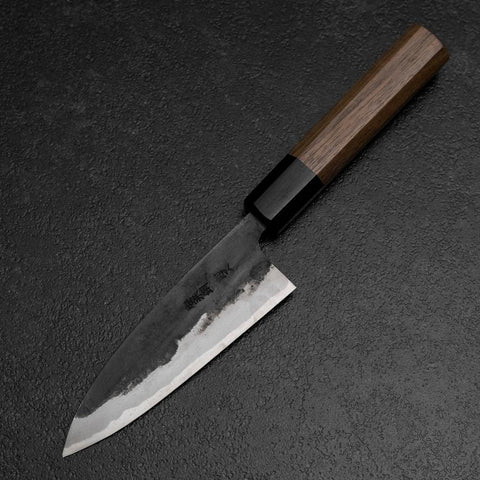 Funayuki Blue Steel #2 Kurouchi Walnut Handle 120mm (4.7”)-[Musashi]-[Japanese-Kitchen-Knives]
