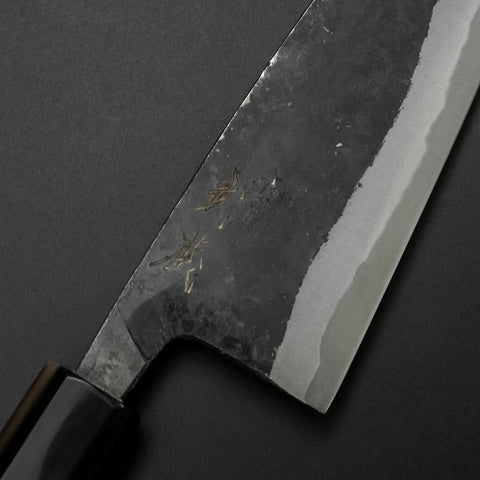Funayuki Sabaki Blue Steel #1 Kurouchi Buffalo Magnolia Handle 160mm (6.3”)-[Musashi]-[Japanese-Kitchen-Knives]