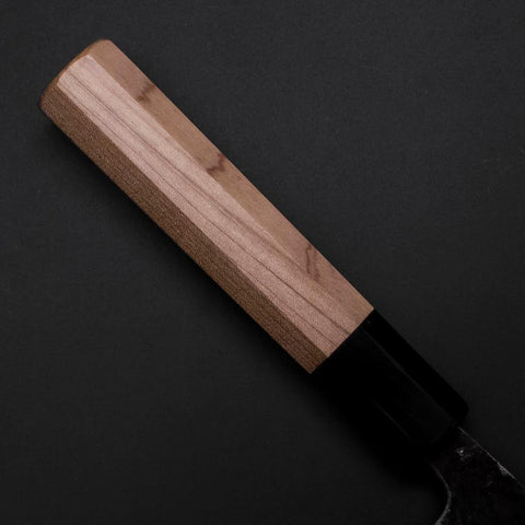 Funayuki Sabaki Blue Steel #1 Kurouchi Buffalo Magnolia Handle 165mm (6.5”)-[Musashi]-[Japanese-Kitchen-Knives]
