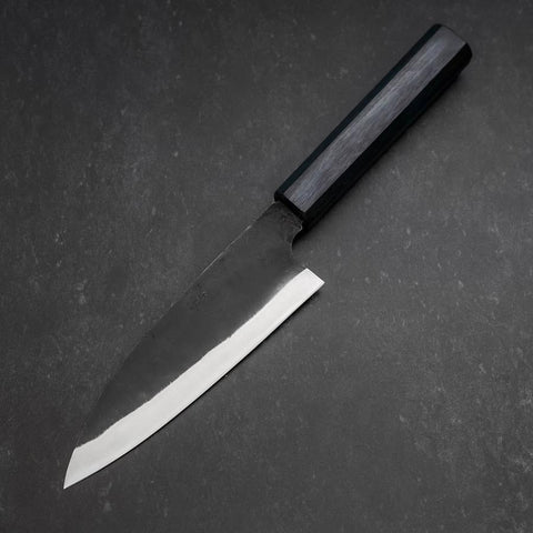 Funayuki Sabaki Blue Steel #1 Kurouchi Dark Blue Urushi Handle 165mm (6.5”)-[Musashi]-[Japanese-Kitchen-Knives]