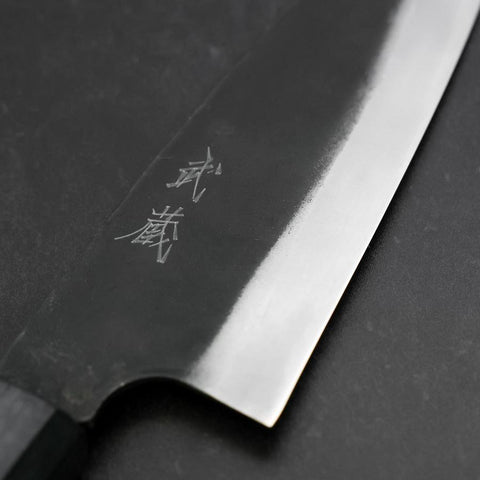 Funayuki Sabaki Blue Steel #1 Kurouchi Dark Blue Urushi Handle 165mm (6.5”)-[Musashi]-[Japanese-Kitchen-Knives]