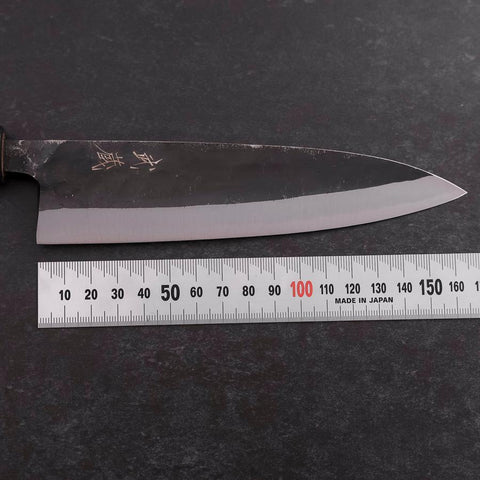 Funayuki Sabaki Blue Steel #2 Kurouchi Ebony Handle 165mm (6.5”)-[Musashi]-[Japanese-Kitchen-Knives]