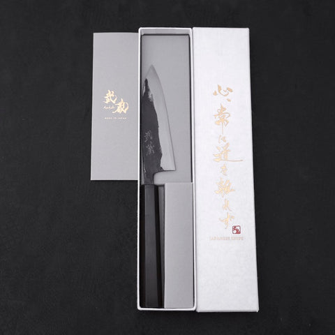 Funayuki Sabaki Blue Super Kurouchi Buffalo Ebony Handle 120mm (4.7”)-[Musashi]-[Japanese-Kitchen-Knives]