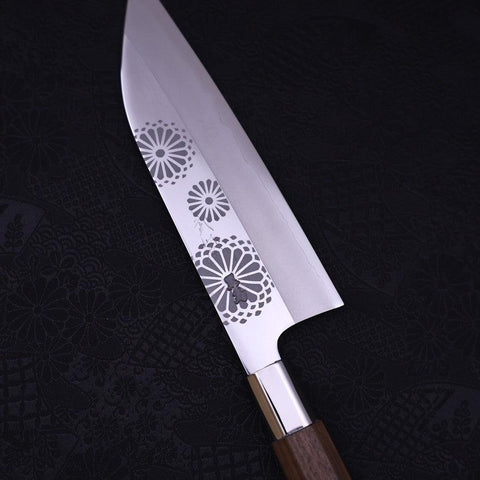 Funayuki Silver Steel #3 Kiku Walnut Handle 165mm (6.5”)-[Musashi]-[Japanese-Kitchen-Knives]