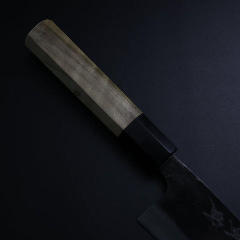 Funayuki White Steel #2 Kurouchi Buffalo Magnolia Handle 150mm (5.9”)-[Musashi]-[Japanese-Kitchen-Knives]