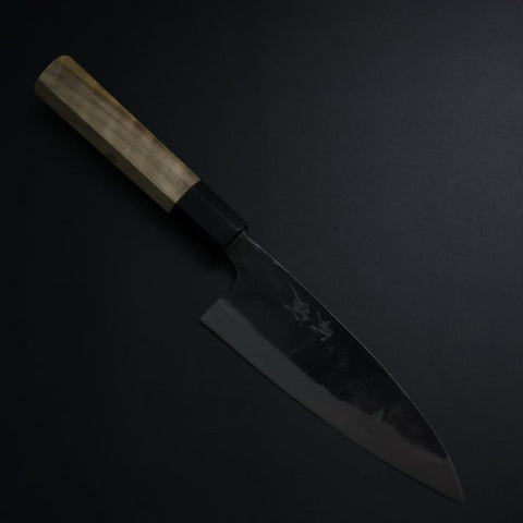 Funayuki White Steel #2 Kurouchi Buffalo Magnolia Handle 150mm (5.9”)-[Musashi]-[Japanese-Kitchen-Knives]