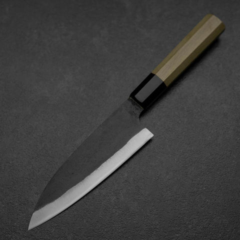 Funayuki White Steel #2 Kurouchi Buffalo Magnolia Handle 155mm (6.1”)-[Musashi]-[Japanese-Kitchen-Knives]