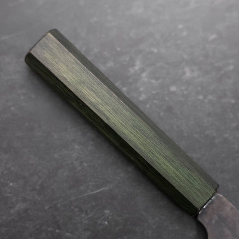 Funayuki White Steel #2 Kurouchi Green Urushi Handle 150mm (5.9”)-[Musashi]-[Japanese-Kitchen-Knives]