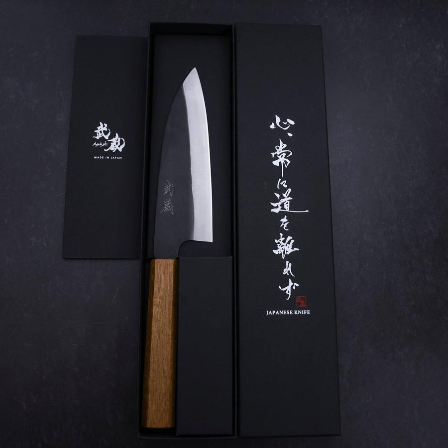 Funayuki White Steel #2 Kurouchi Oak Handle 155mm (6.1”)-[Musashi]-[Japanese-Kitchen-Knives]