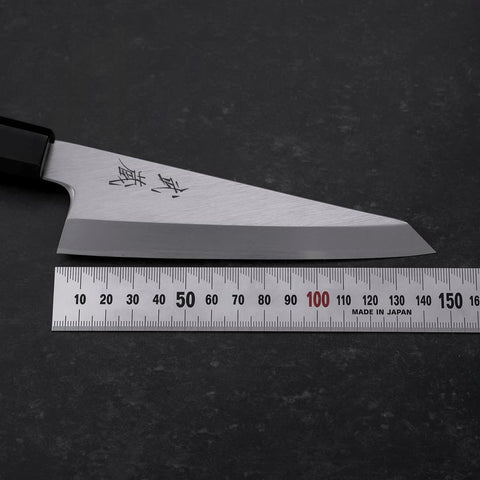 Garasuki Boning Knife White Steel #2 Polished Buffalo Teak Handle 150mm (5.9”)-[Musashi]-[Japanese-Kitchen-Knives]