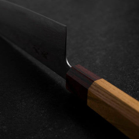 Gyuto 440C Nashiji Damascus Zelkova Handle 210mm (8.3”)-[Musashi]-[Japanese-Kitchen-Knives]