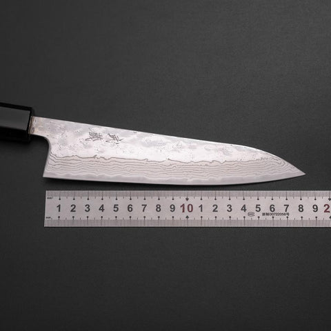 Gyuto 440C Nashiji Mirror Damascus Fire Urushi Handle 180mm (7”)-[Musashi]-[Japanese-Kitchen-Knives]
