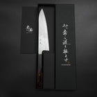 Gyuto 440C Nashiji Mirror Damascus Fire Urushi Handle 180mm (7”)-[Musashi]-[Japanese-Kitchen-Knives]
