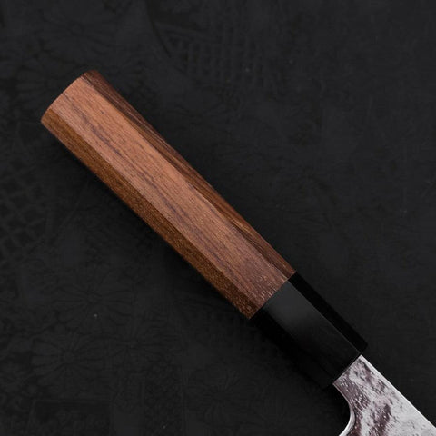 Gyuto AUS-10 Mirror Tsuchime Damascus Buffalo Teak Handle 210mm (8.3”)-[Musashi]-[Japanese-Kitchen-Knives]