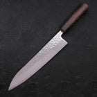Gyuto AUS-10 Mirror Tsuchime Damascus Sumi Urushi Handle 240mm (9.4”)-[Musashi]-[Japanese-Kitchen-Knives]