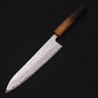 Gyuto AUS-10 Mirror Tsuchime Damascus Yaki Urushi Handle 210mm (8.3”)-[Musashi]-[Japanese-Kitchen-Knives]