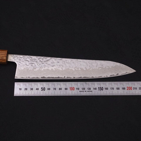 Gyuto AUS-10 Mirror Tsuchime Damascus Yaki Urushi Handle 210mm (8.3”)-[Musashi]-[Japanese-Kitchen-Knives]