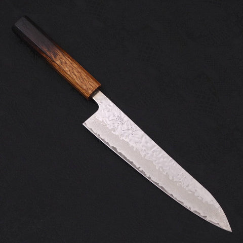 Gyuto AUS-10 Mirror Tsuchime Damascus Yaki Urushi Handle 210mm (8.3”)-[Musashi]-[Japanese-Kitchen-Knives]