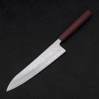Gyuto AUS-10 Nashiji Damascus Purple Urushi Handle 210mm (8.3”)-[Musashi]-[Japanese-Kitchen-Knives]
